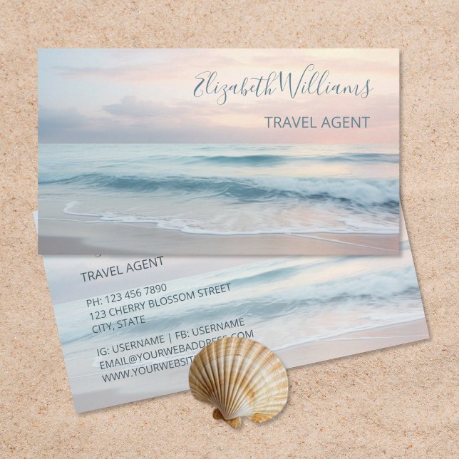 Ocean Pastel Colours  Business Card (Creator Uploaded)