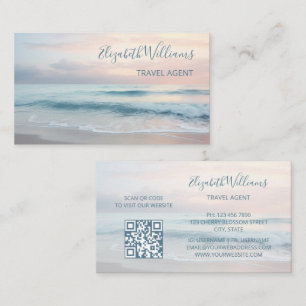 Ocean Pastel Colours    QR Code Business Card