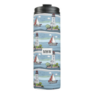 Ocean Pattern custom monogram tumbler