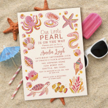 Ocean Pearl Sea Creatures Pink Girl Baby Shower