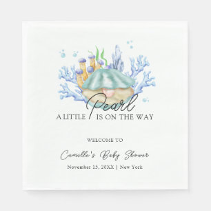 Ocean Pearl Under The Sea Baby Shower Welcome Napkin