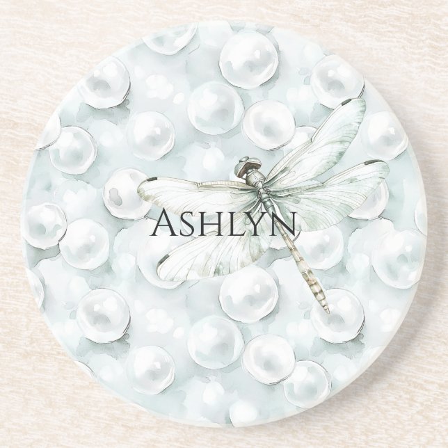 Ocean Pearls Dragonfly Coaster (Front)