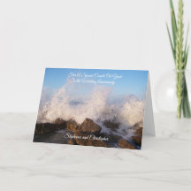 Ocean Personalised 12th Wedding Anniversary Card
