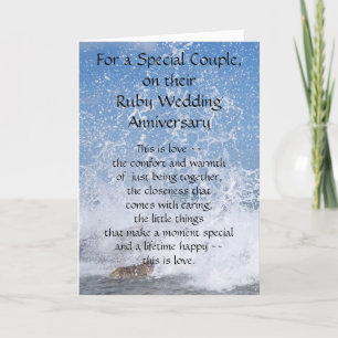 Ocean Personalised 40th Wedding Anniversary Card