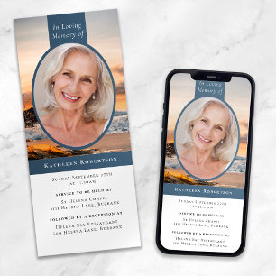 Ocean Photo Funeral Digital Invitation