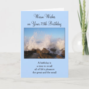 Ocean Photography Personalised 75th Birthday Card