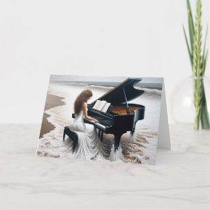 Ocean Pianist Sympathy Card