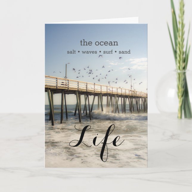 Ocean Pier Greeting Card (Front)