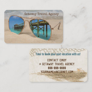 Ocean Pier Reflection In Sunglasses   Business Card