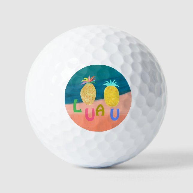 Ocean Pineapple Luau Golf Balls (Front)
