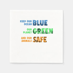 Ocean Planet Earth Animal Environmental Protection Napkin