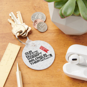 Ocean Plastic Pollution Awareness Quote Key Ring