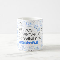 Ocean Pollution Awareness Quote & Marine Pattern