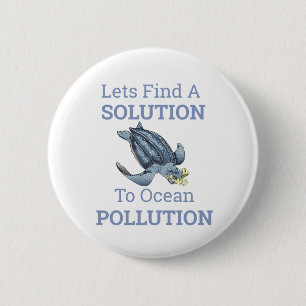 ocean pollution environmental message 6 cm round badge