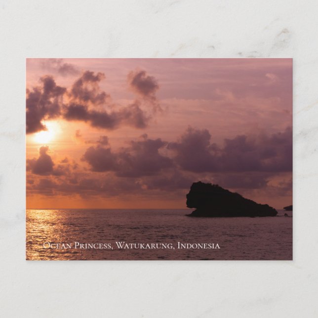 Ocean Princess Rocks Sunset Sky Twilight Postcard (Front)