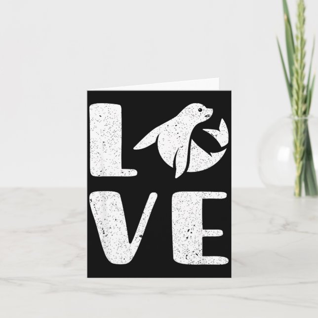 Ocean Puppy Seal Lover Valentines Day Gift Sea Lio Card (Front)