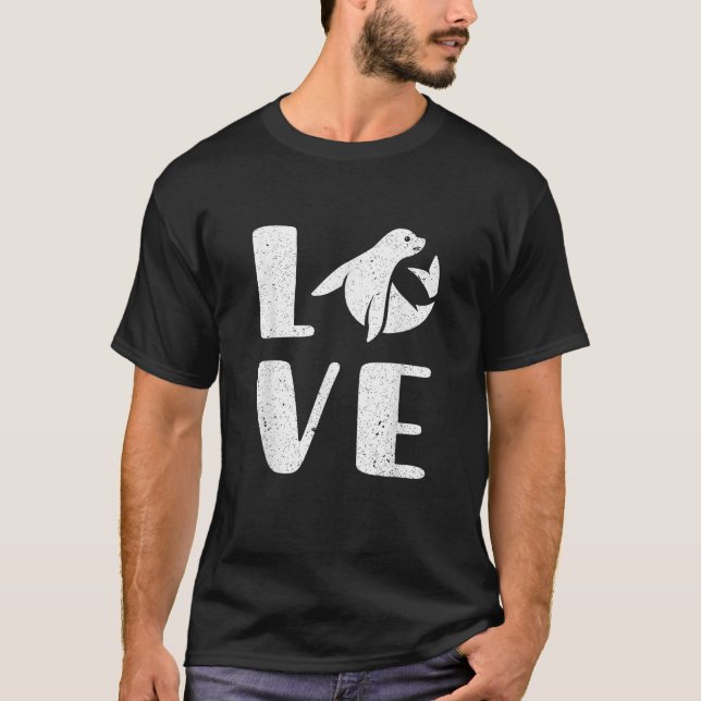 Ocean Puppy Seal Lover Valentines Day Gift Sea Lio T-Shirt (Front)
