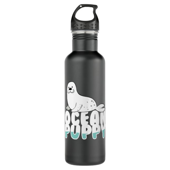 Ocean Puppy Seal Seals Sea Lion Seal 710 Ml Water Bottle (Front)