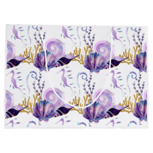 Ocean Purple sea wrap gift  Wrapping Paper Sheets Large Gift Bag