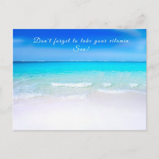 Ocean Quote Beach Sea Life Aqua Blue Postcard (Front)