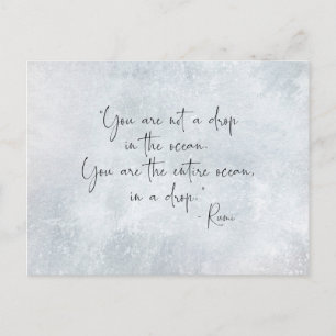 Ocean Quote You Are Not a Drop in the Ocean -Rumi Postcard