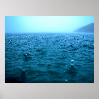 Ocean Rain Drops Poster