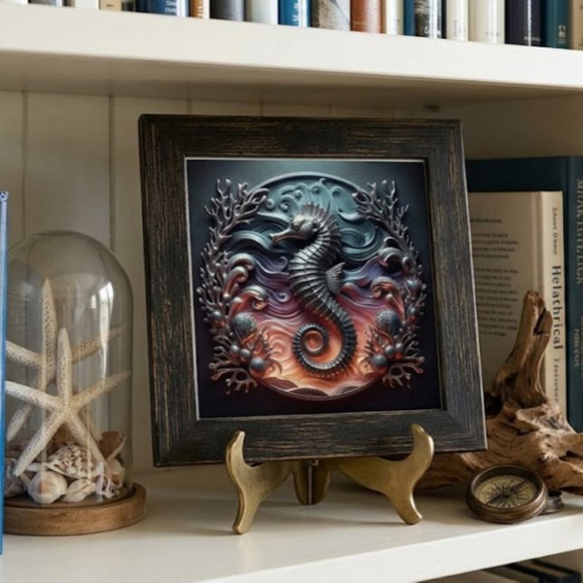 Ocean Reef & 3D Seahorse Faux Metal  Tile (Creator Uploaded)