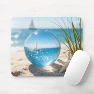 Ocean Reflection in a Lens Ball Mouse Mat