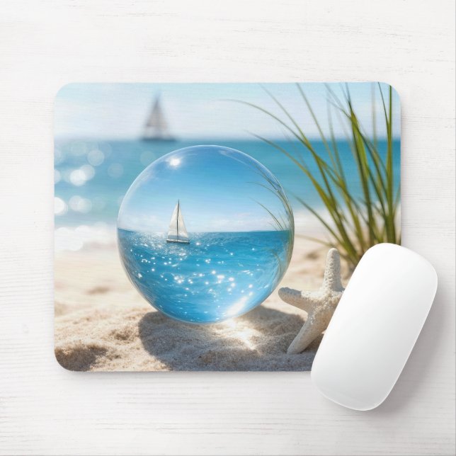 Ocean Reflection in a Lens Ball Mouse Mat (With Mouse)