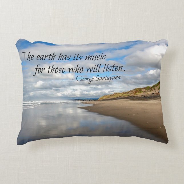 Ocean Reflections Inspirational Quote Decorative Cushion (Front)