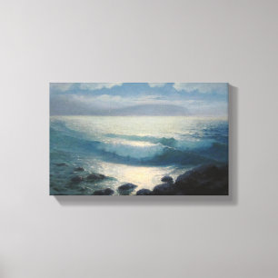 Ocean, rock canvas painting. print