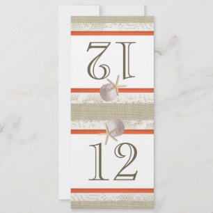 Ocean Romance Burlap and Lace Coral Table Number