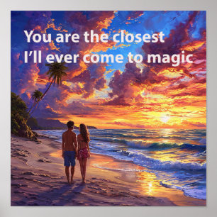 💕 Ocean Romance Couple Love Valentine Quote Wall  Poster