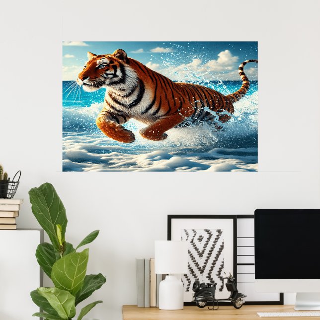 Ocean Run: Bengal Tiger's Majesty Poster (Home Office)
