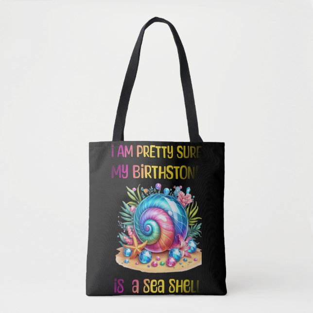 Ocean’s Jewel-The Sea Shell Birthstone Tote Bag (Front)