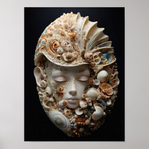 Ocean’s Muse - Allegorical Woman Abstract Art Poster