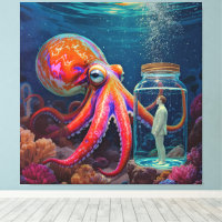 "Ocean’s Silent Captive" – Octopus Portrait