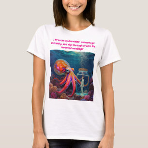 "Ocean’s Silent Captive" – Octopus Portrait T-Shirt