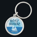 Ocean Sailboat Boat House Keys Personalised Key Ring<br><div class="desc">Stylish keychain for keeping your boat house keys.</div>