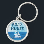 Ocean Sailboat Boat House Keys Personalised Key Ring<br><div class="desc">Stylish keychain for keeping your boat house keys.</div>