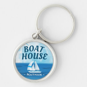 Ocean Sailboat Boat House Keys Personalised Key Ring