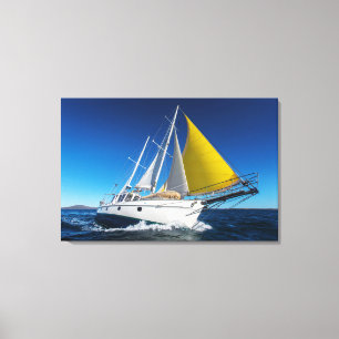 Ocean Sailing In A Yacht Canvas Print