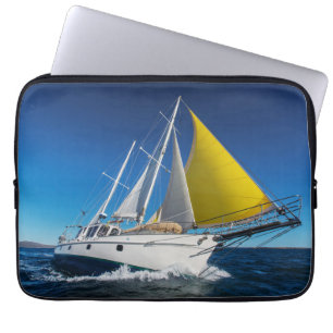 Ocean Sailing In A Yacht Laptop Sleeve
