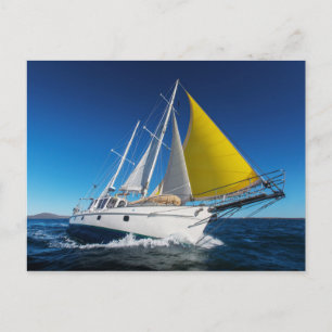 Ocean Sailing In A Yacht Postcard