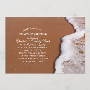 Ocean Sand And Waves Beach Themed Bridal Shower Invitation