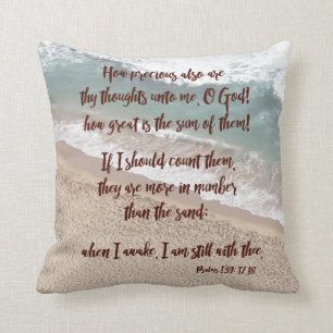 Ocean/Sand Psalms 139 Bible Verses Cushion