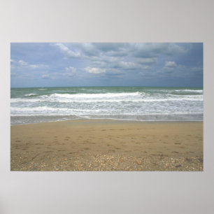 Ocean Sand Sky Faded background Poster