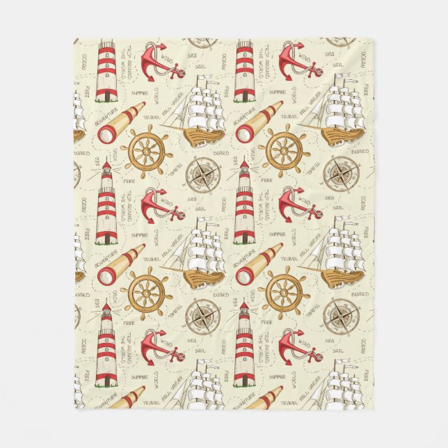 Ocean Scene Fleece Blanket (Front)