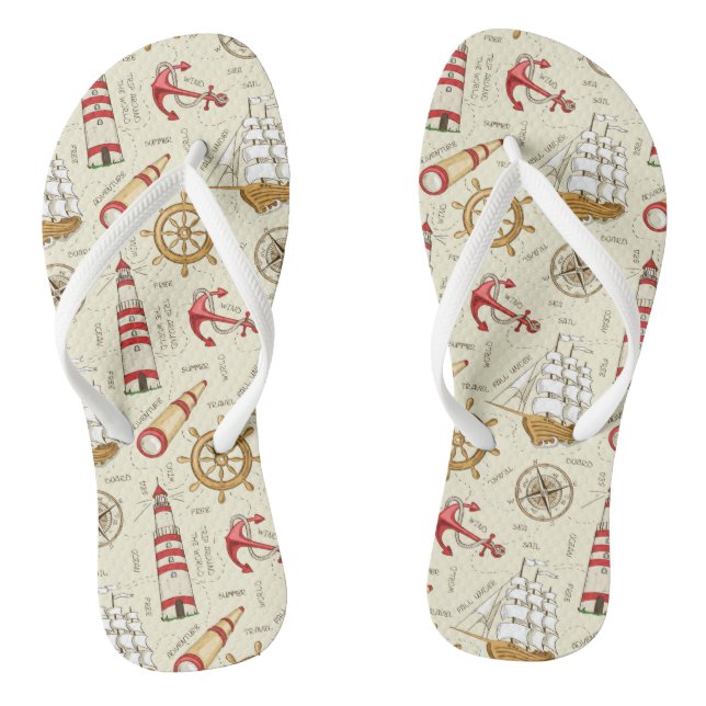 Ocean Scene Flip Flops (Footbed)