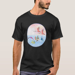 Ocean Scene Flying Birds Wildlife Fish for Animal T-Shirt